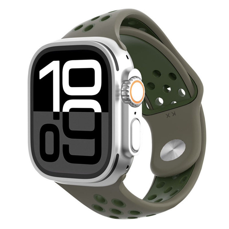 Diagonal-Cut Two-Tone Silicone Strap Compatible with Apple Watch iWatch Series 11/10/9/8/7/Ultra/Se Cross-Border Diagonal-Cut Two-Tone Silicone Strap Compatible with Apple Watch iWatch Series 11/10/9/8/7/Ultra/Se Cross-Border