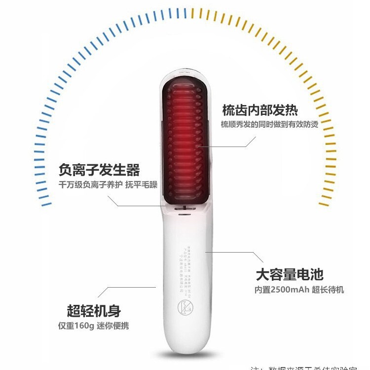 XIJIA 越境卸売怠惰なヘアケアは髪を傷つけませんポータブルヘアストレートアーティファクトワイヤレスマイナスイオンヘアストレートコーム|undefined