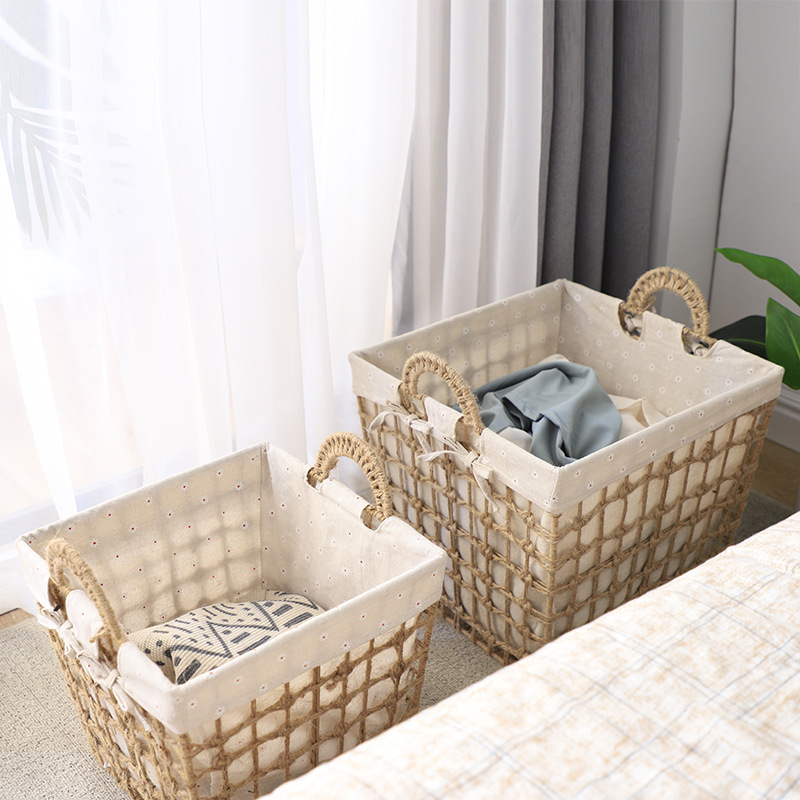 Creative Hotel Hotel Rattan Straw Pastoral Storage Basket Storage Basket Woven Sundries Storage Basket Dirty Clothes Basket Basket