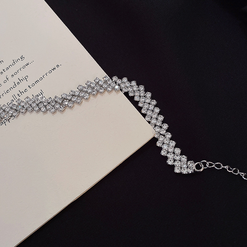 fashion full diamond multi-layer necklace