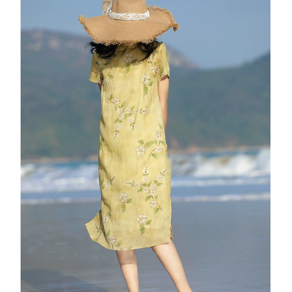 Лето 2021 новая женская одежда с принтом рами дорожный художественный комплект с воротником и короткими рукавами для женщин