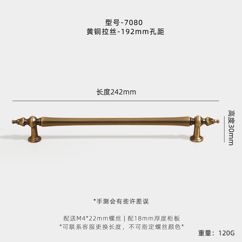 Мебельная ручка Jian Hao 7080 двухотверстие 192