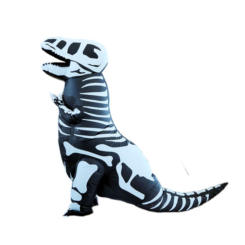 Disfraz de costillas inflables de Amazon Halloween divertida como un traje de muñeca de tiranosaurio roles extraños atmósfera en blanco y negro
