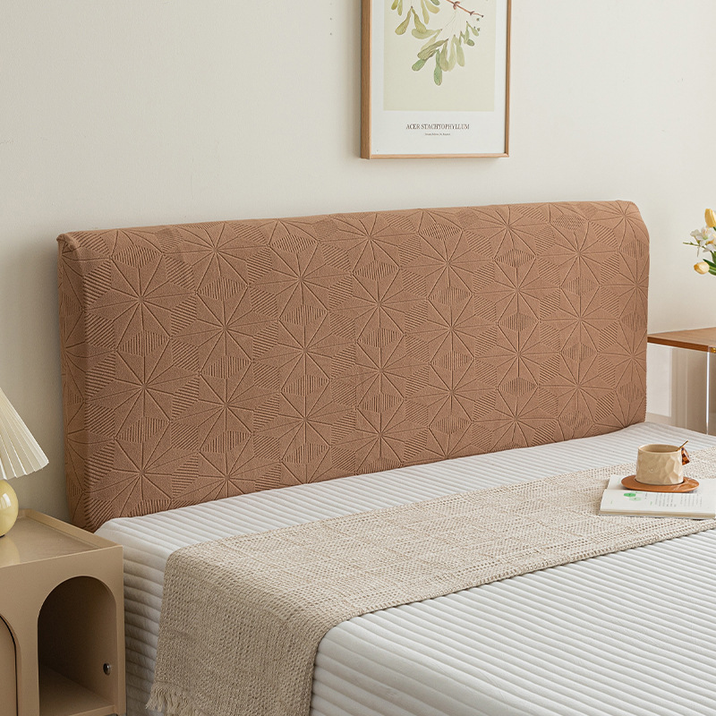 Funda de Cabecera de Terciopelo Jacquard Transfronteriza, Cubre Cabecera Completo, Suave, Antipolvo, Personalizable, Protector de Respaldo de Cama Elástico