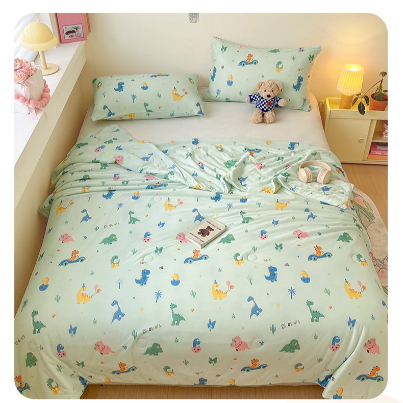 Edredón fresco de verano de algodón de punto individual y doble 2025 nuevo edredón de aire acondicionado de verano lavable a máquina para niños edredón fino