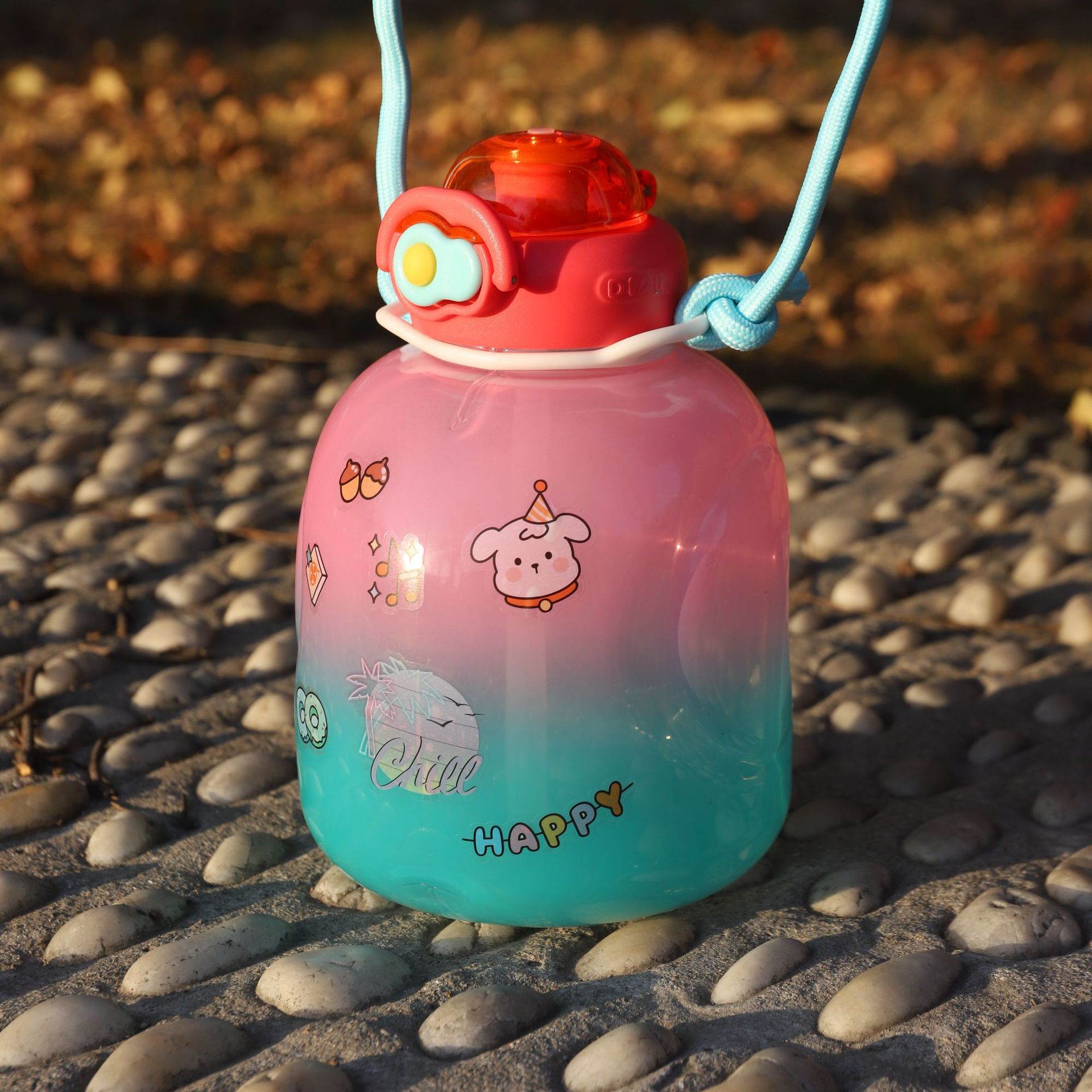 Tazas de agua transfronterizas de gran capacidad de varones gradiente deportivo de agua barril de agua botella de agua portátil barril de té taza de estómago