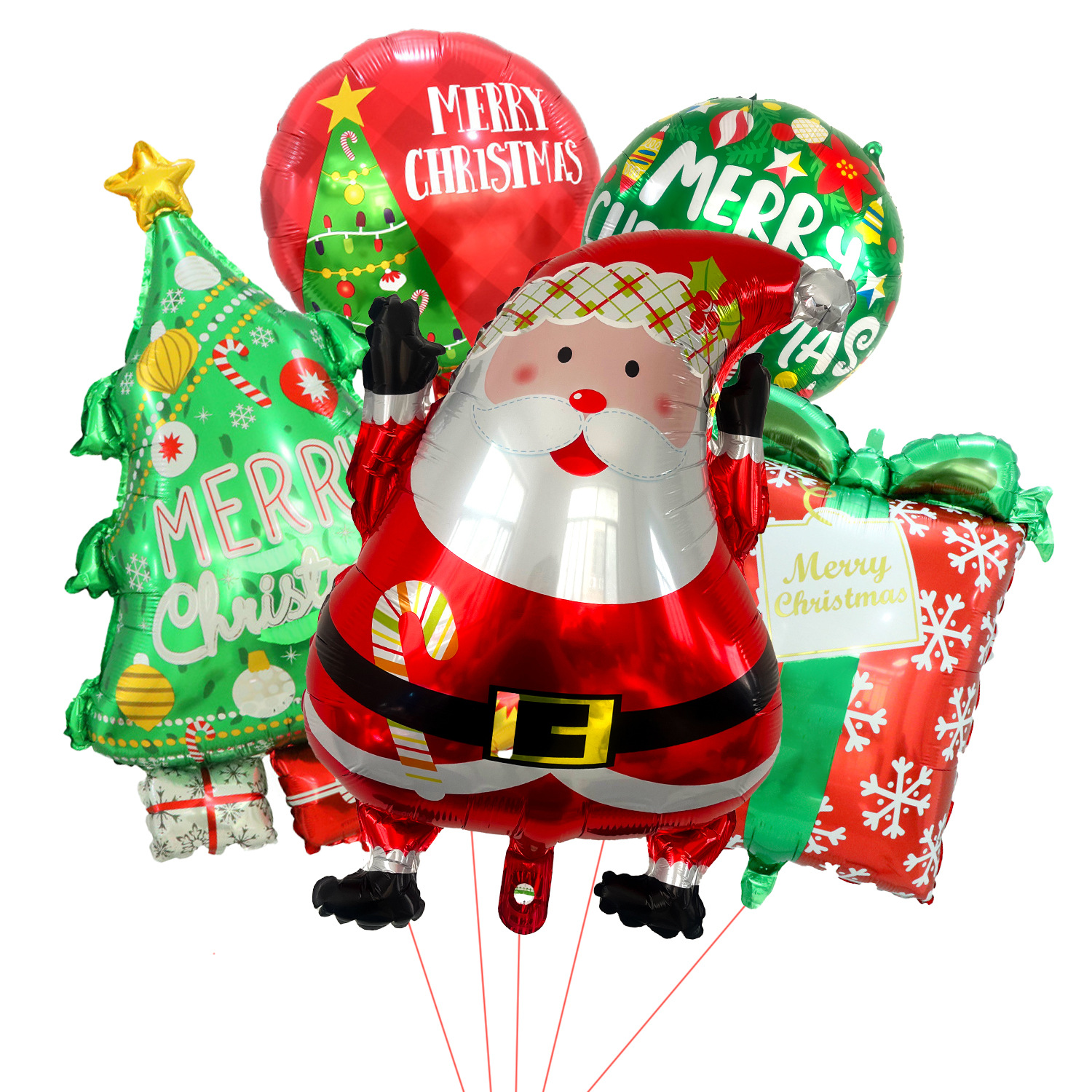 Santa Claus transfronterizo caja de regalo de árbol de Navidad película de aluminio set de globos Navidad Nochebuena decoración de fiesta