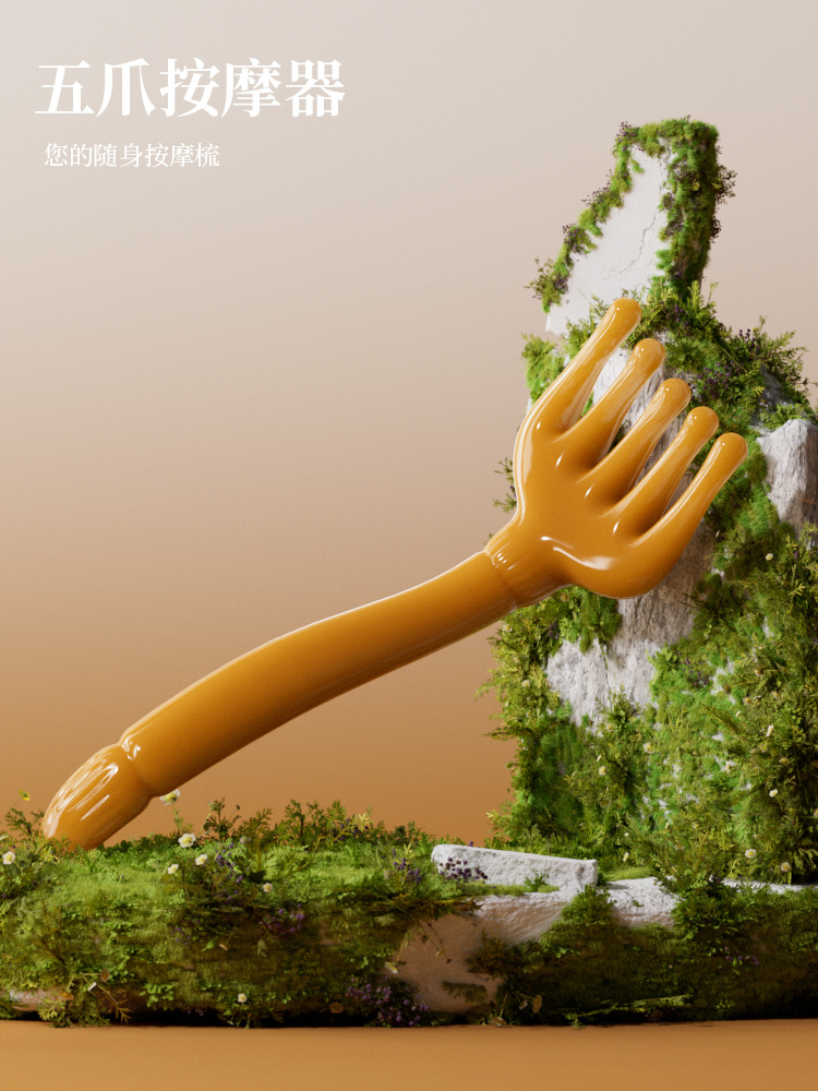 Masajeador de cabeza de cinco garras masaje peine herramienta de terapia capilar resina tendón dragado Meridian rascarse cuero cabelludo descompresión artefacto