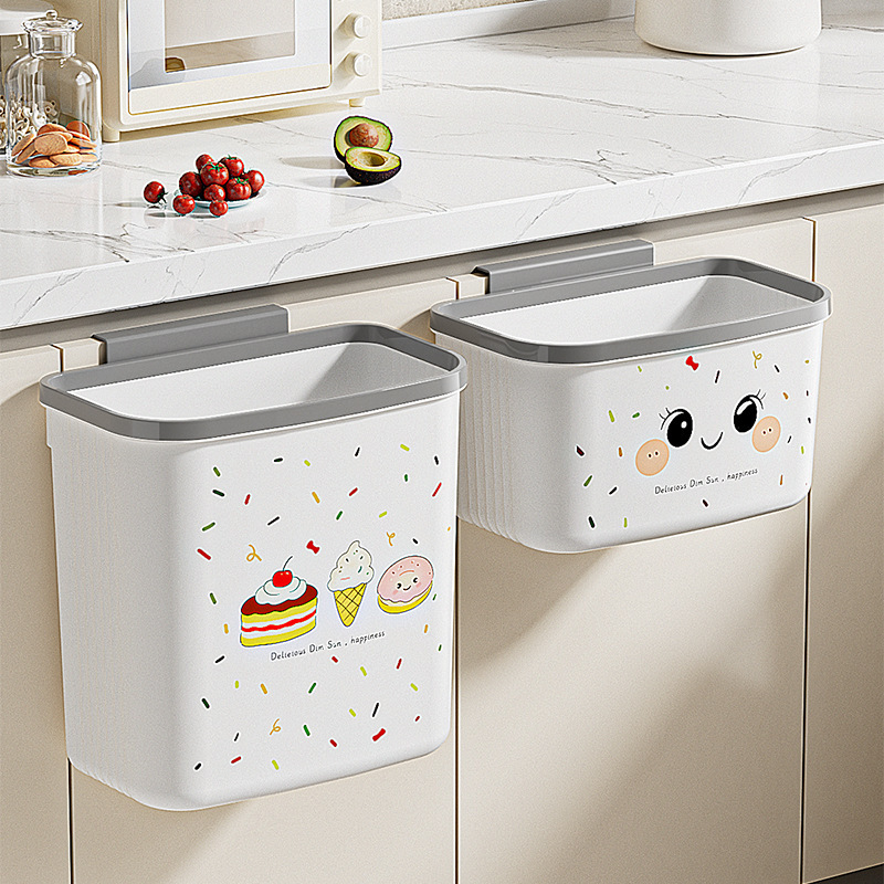 Wall-Mounted Trash Can for Home Kitchen, No Need to Bend Over, Creative Storage Bin, Bathroom Hanging Plastic Waste Basket with Pressure Ring Wall-Mounted Trash Can for Home Kitchen, No Need to Bend Over, Creative Storage Bin, Bathroom Hanging Plastic Waste Basket with Pressure Ring