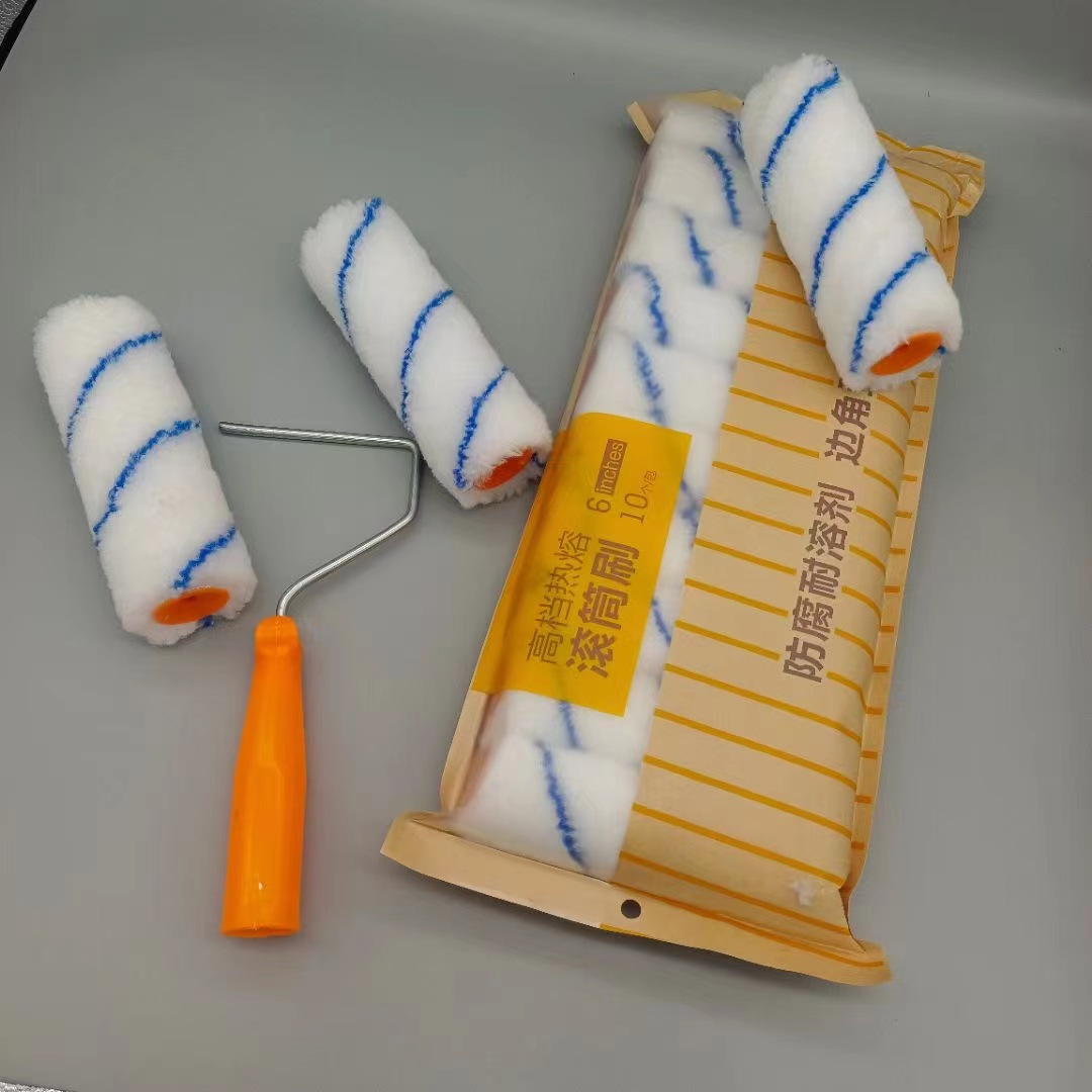 Cepillo de rodillo de dedo pequeño al por mayor de fábrica Cepillo de rodillo de poliéster de hilo de algodón de núcleo inteligente de estilo múltiple de 6 pulgadas Cepillo de rodillo de pared