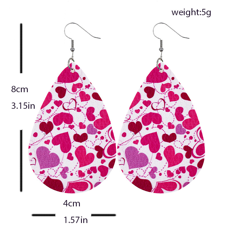 1 Pair Casual Elegant Modern Style Heart Shape Pu Leather Drop Earrings display picture 1