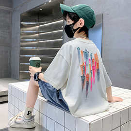 童装新款夏装男童衣服圆领t恤短袖时髦儿童半袖韩版宝宝上衣男潮t