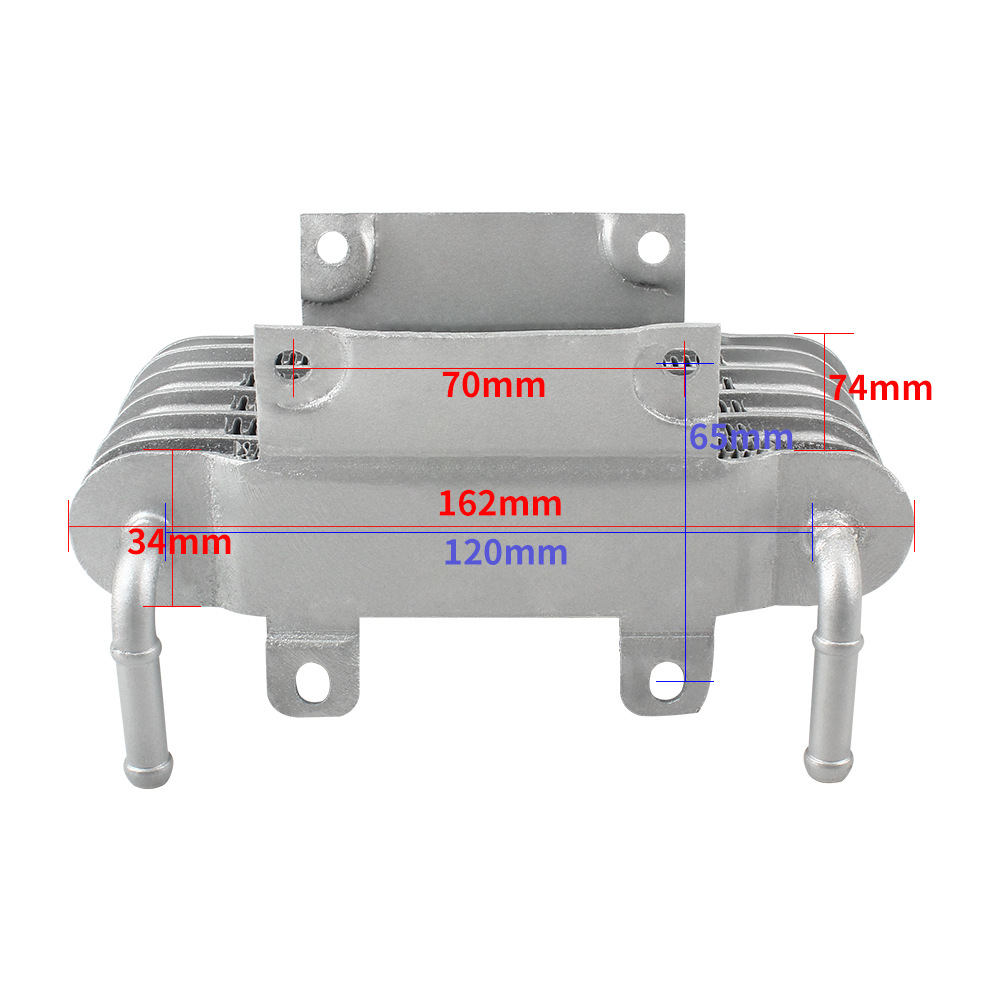 Universal Motorcycle Six-Layer Cooler Silver Aluminum Alloy Small Fuel Cooler Modified Oil Cooler 6-Row Radiator