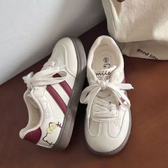 粉色德训阿甘板鞋女丑萌春季新款chic小众韩版圆头学生运动小白鞋