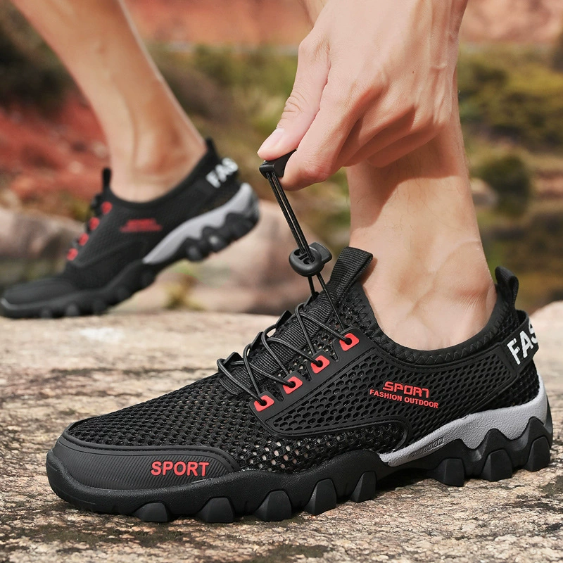 2025 Crossbound Baotou Cave Shoes Мужская обувь Летняя обувь для бега по пересеченной местности Популярная спортивная обувь для активного отдыха на природе с сетчатым принтом Пляжная повседневная обувь