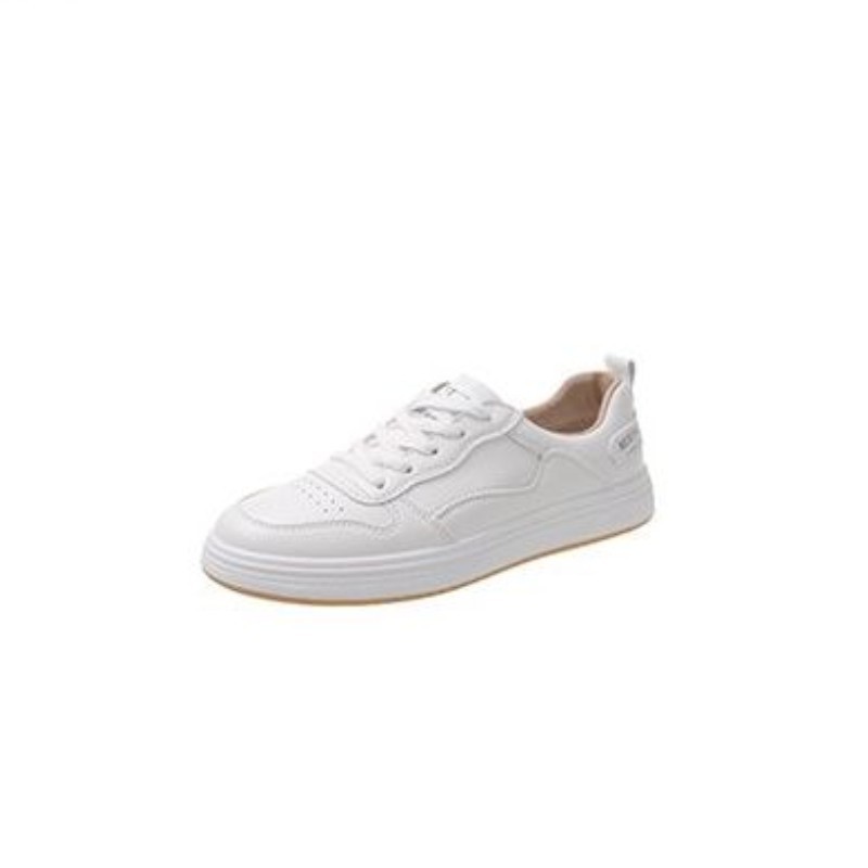 Casual Leather White Sneakers For Women Versatile Student Style_voghion.com