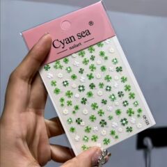 貝殻の光のネイルシールの赤い本の爆発的な携帯電話の爪は工場の卸売りの幸運な四つ葉のクローバーの装飾を貼ります。