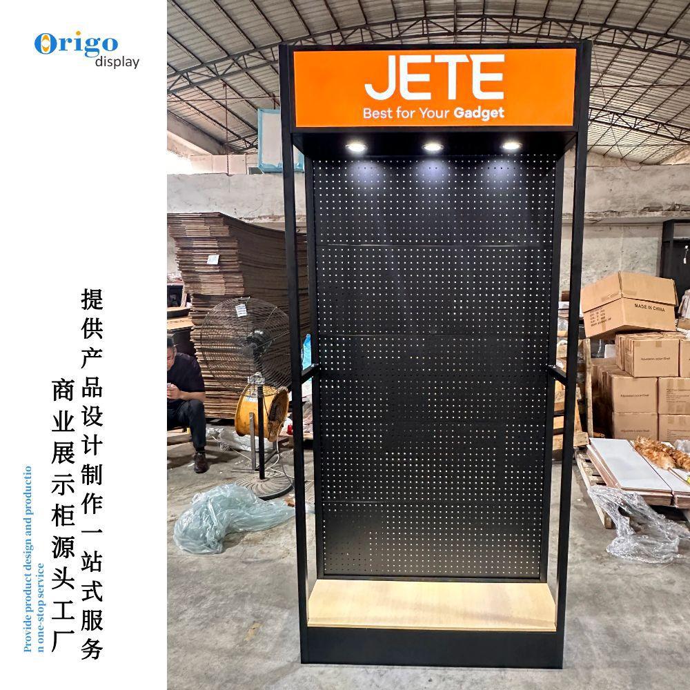 源头可定制3C数码手机配件展柜洞洞板展示架出口通讯配件拆装展柜