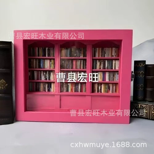 Pink PK Mini Edition Set Small Bookshelf 15*12*3.5 cm + Small Books (200)