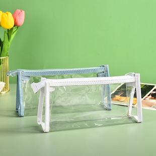 Portable Travel pvc Cosmetic Bag Toiletries Storage Bag Student Stationery Pencil Bag Transparent pvc Zipper Bag Wholesale