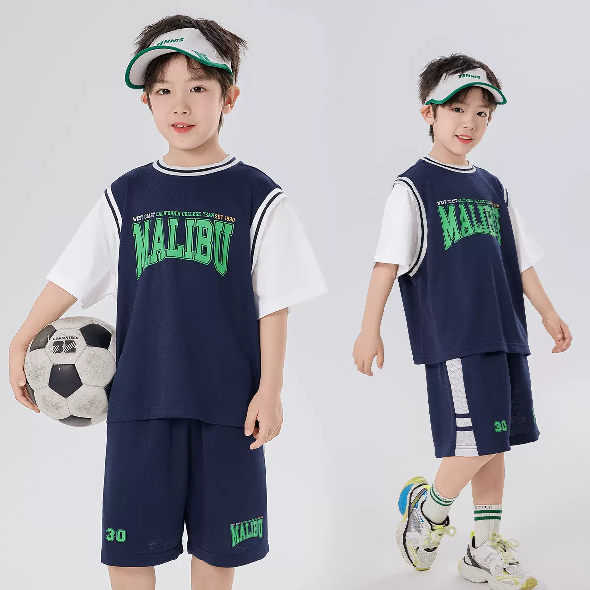 男童篮球服套装夏季新款中大儿童透气网布短袖两件套速干运动装薄