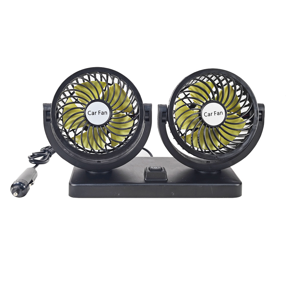 Ventilador de coche al por mayor universal 12V24V ventilador de coche 360 giratorio USB ventilador de coche