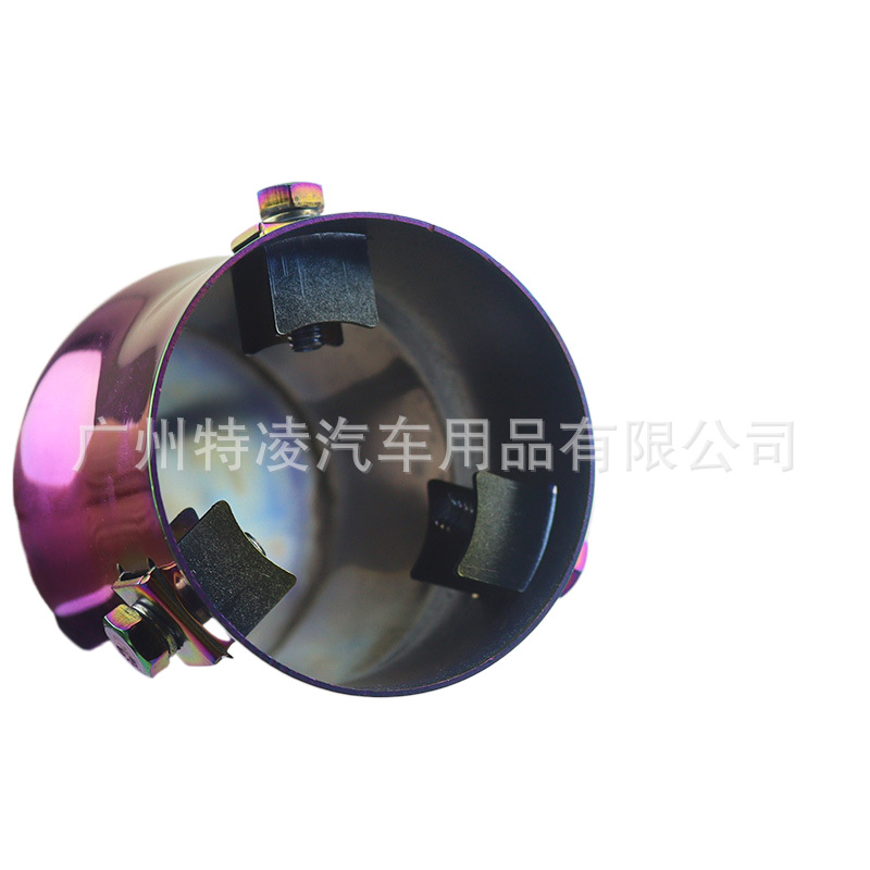 JDM universal 64mm exhaust pipe nozzle 2.5 inch stainless steel chrome rainbow black gold burning blue muffler small D tail throat 2