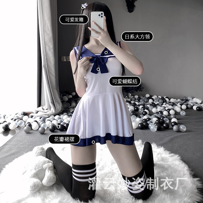 Miaozi New Sexy Underwear Role Play Pure Sexy Student Dress Dead Water Cross-border for a generation of hair