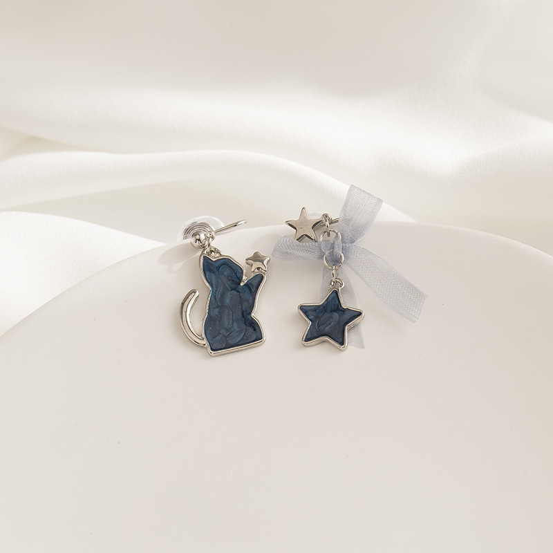 1 Pair Cute Cat Enamel Alloy Drop Earrings display picture 6