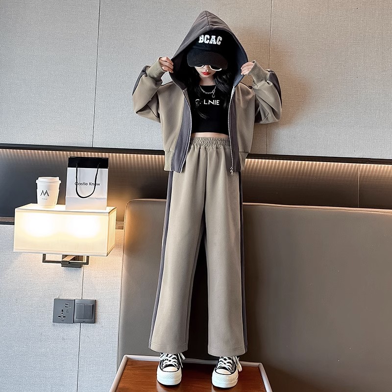 Children's Hooded Jacket And Pants Set For Girls Autumn Fashion_voghion.com