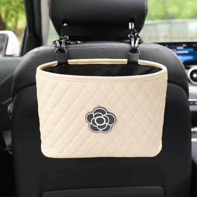 Storage Box Storage Bag Trash – Car storage bag/box - camellia-middle-white-storage-pocket