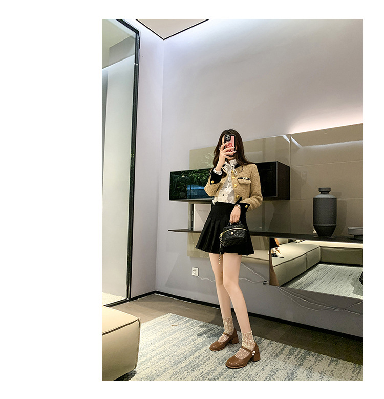 Mary Jane Little Leather Children's Summer 2024 Spring/Summer New Pearl Button Fairy Soft Thick Heel Shoes Girl_voghion.com