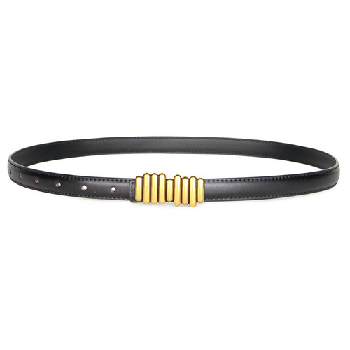 Old retro belt for women, simple and versatile Korean version for students, black trendy fashionable personality pants with thin waistband for men