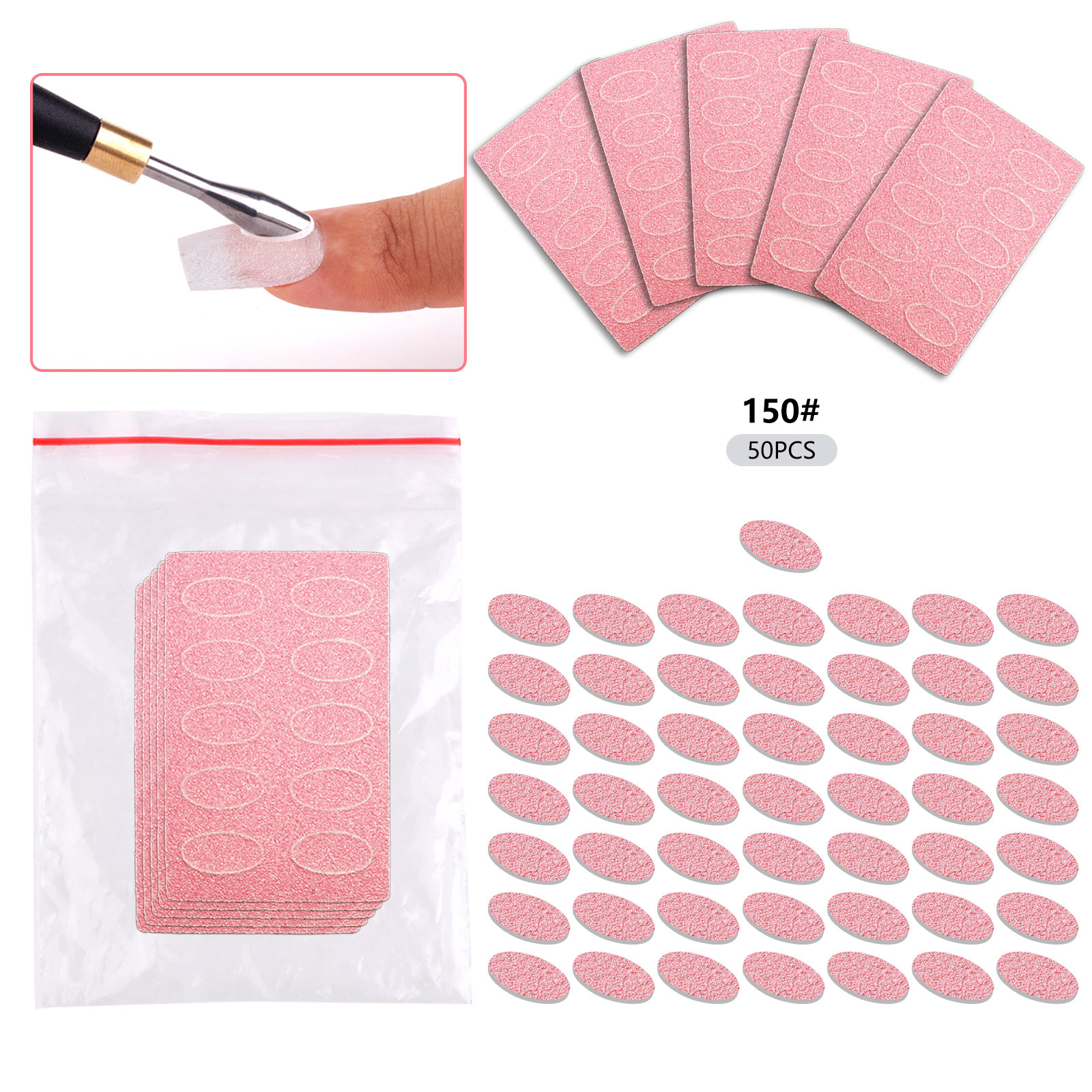 Transfronterizo nueva manicura de doble cabeza de acero Bevel empuje grande de acero inoxidable redondo curvado boca peeling herramienta removedor de uñas image 22