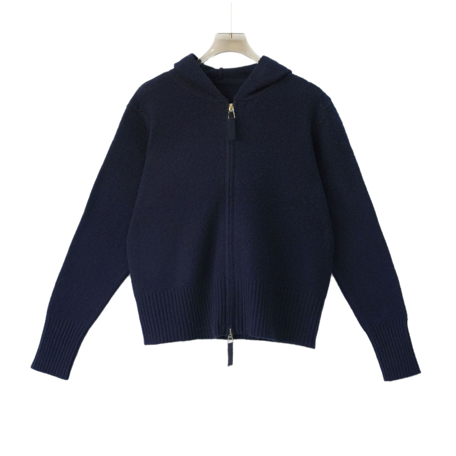 Cute demi-season design woolen cardigan with zipper with hood, western style, trend of season 5