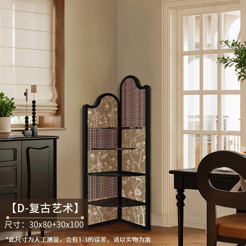 中古风转角置物架客厅角落展示架卧室拐角家用多功能收纳架其它|undefined