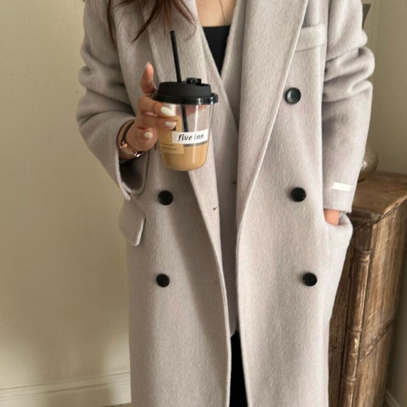 Two-Piece Woolen Vest and Coat Set for Women, 2026 New Style, Elegant and Stylish Double-Sided Wool Coat, Mid-Length
