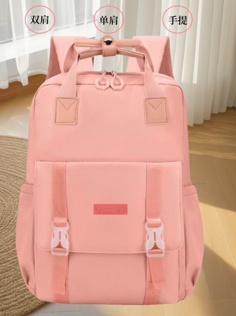 Stock mochila para mujeres 2024 nuevo estilo de gran capacidad, mochila de hombro ligera casual, bolso de computadora portátil para mujeres