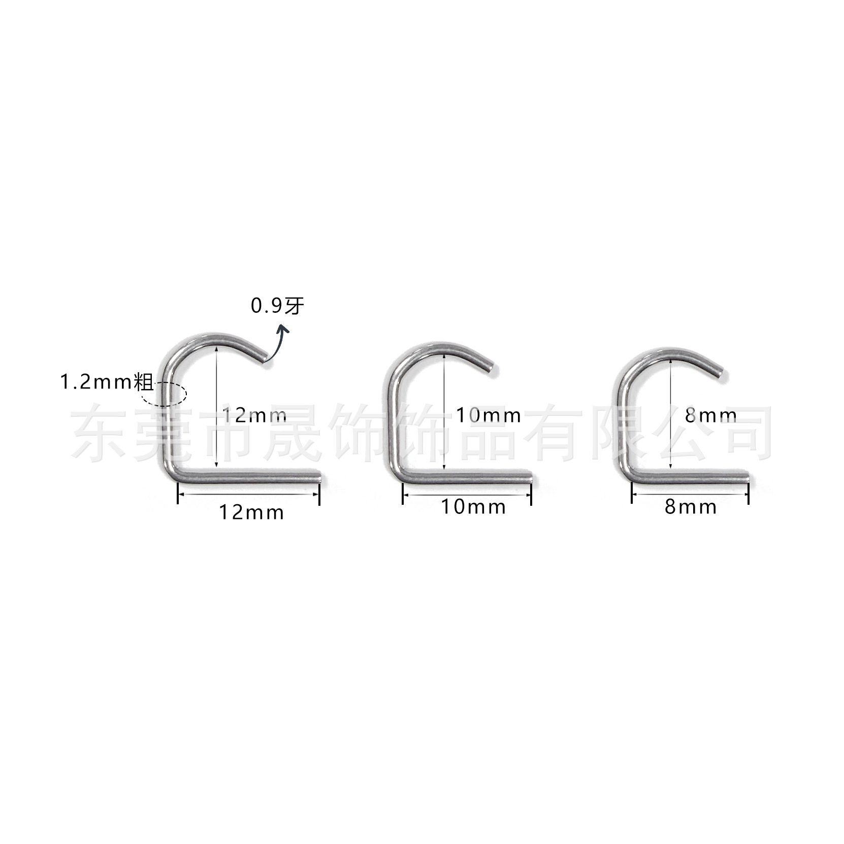 F136 Titanium Alloy D 开口 Lip Ring Earring Internal Thread 0.9牙 Labret Stud Barbell G23 Titanium Piercing Jewelry Accessories