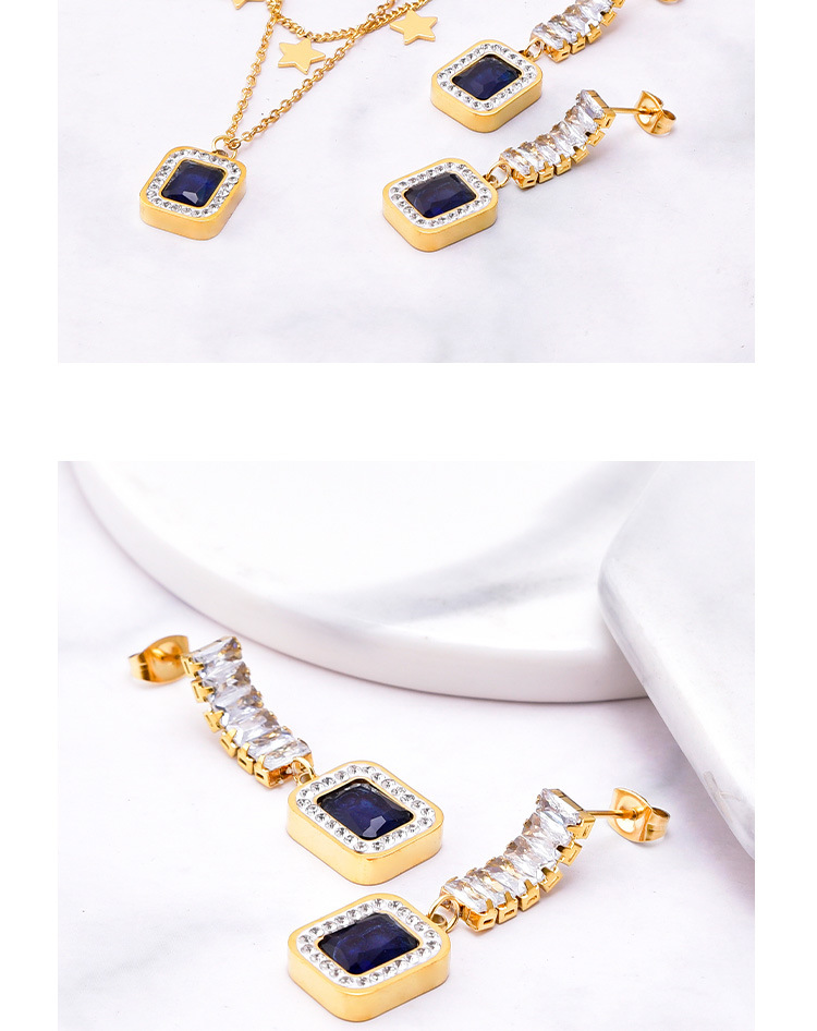 Fashion Star Titanium Steel Layered Necklaces Inlay Zircon Stainless Steel Necklaces Colorza_colorza_8