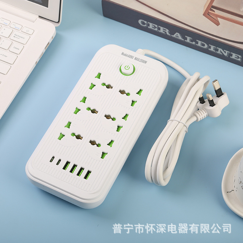 Salida 4 conector USB con 2 interfaz tipo-c estándar británico estándar europeo estándar americano con puerta de seguridad cable de cinturón protector para niños