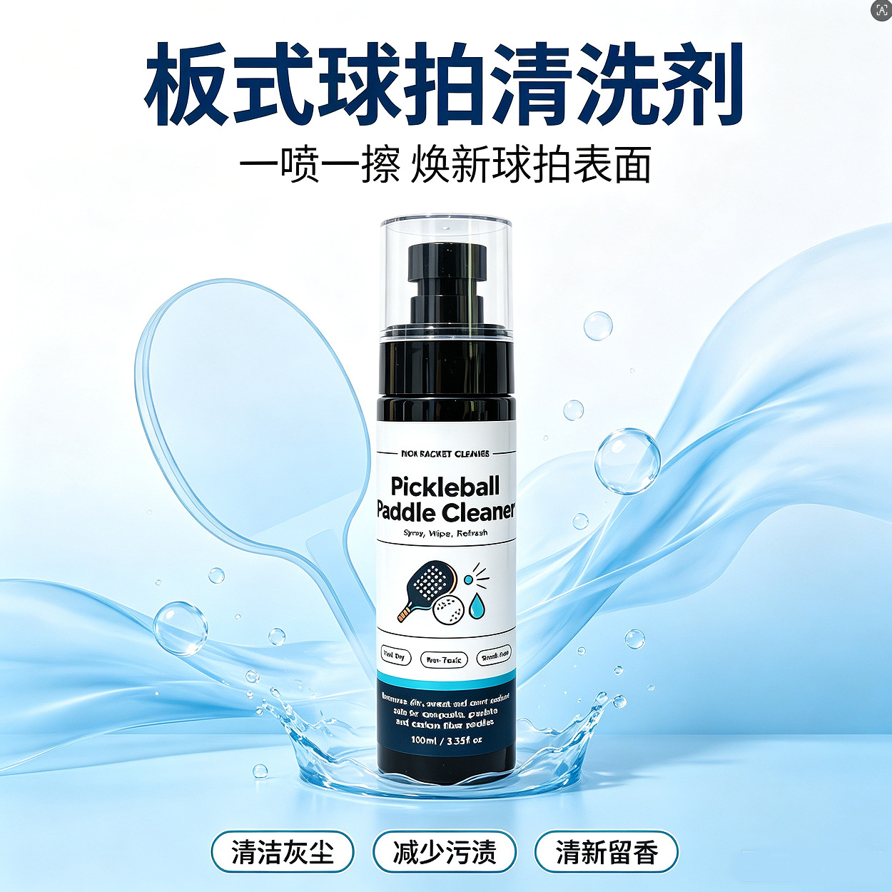 Pickleball racket cleaner, carbon fiber pickleball racket cleaning and care solution, sports and outdoor accessories pickleball set