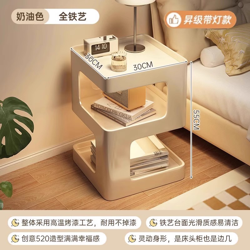 Creativa meseta de cabecera doméstica dormitorio creativo pequeño armario de hierro forjado estante ligero de lujo de alta sensación meseta de cabecera de la cama