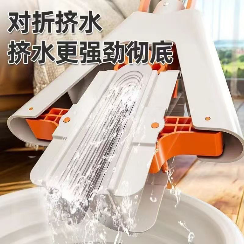 2024 New Model Sponge Mop Foldable Lazy Mop Hands-Free Absorbent Sponge Mopping Tool for Home Use Cheap Mop
