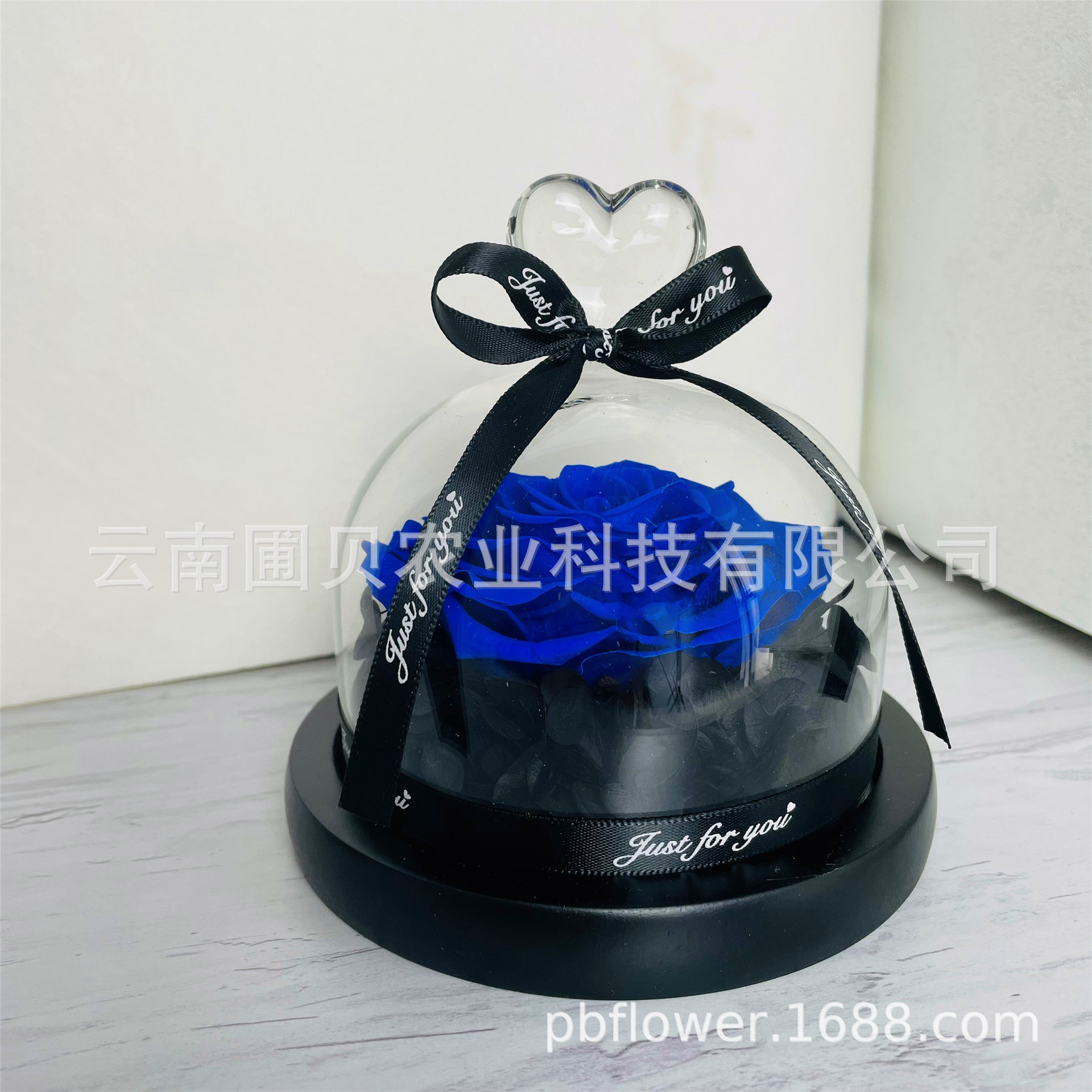 Flor melocotón corazón Eternal Rose Navidad Tanabata Día de San Valentín regalo eterna flor cubierta de vidrio en stock al por mayor