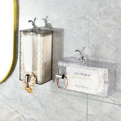 Creative light luxury style high-quality wave paper towel holder horizontal and vertical wall-mounted bathroom face towel transparent storage box