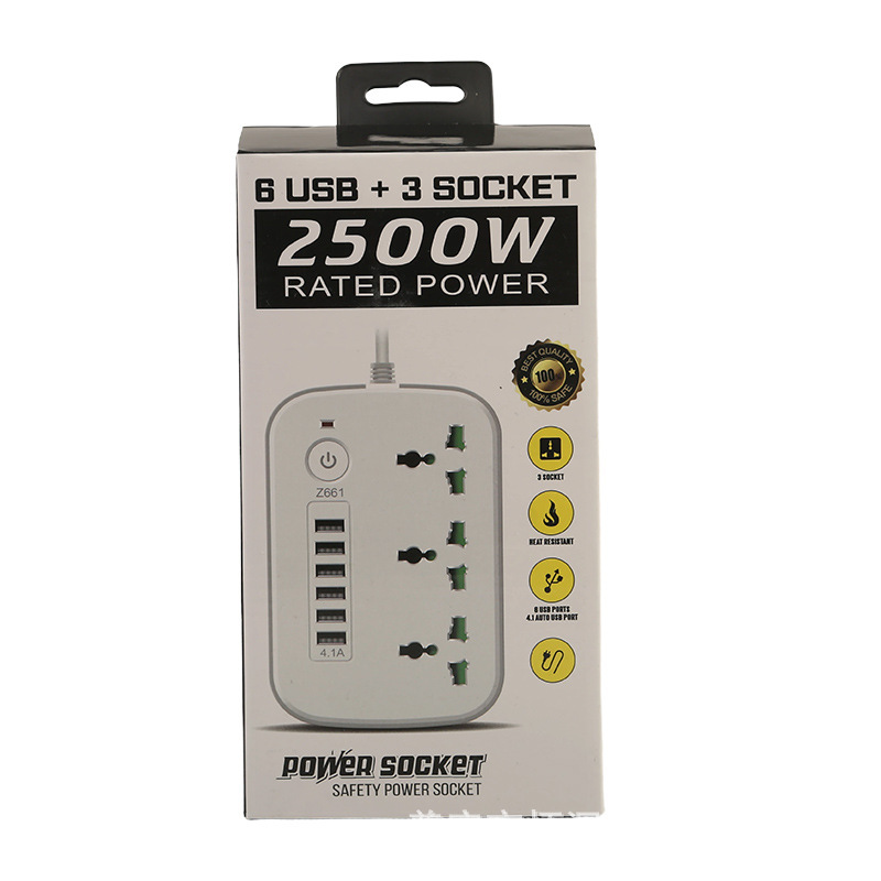 Conector USB de exportación multifuncional oficina doméstica estándar británico estándar europeo y americano con cable de puerta de seguridad