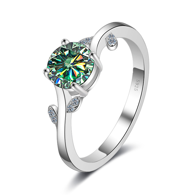 Anillo de diamante de 1 quilate de mosaico de mosaico de fábrica de joyería de piedra de mosaico de color