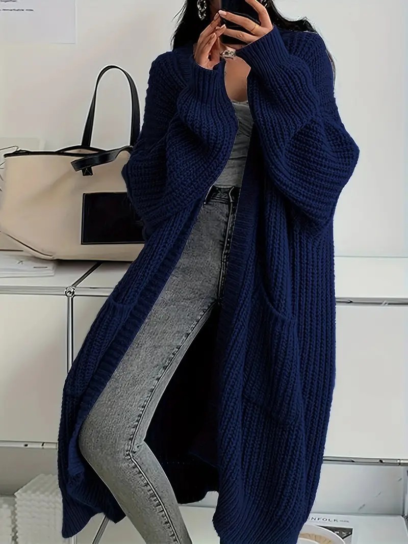 Long Sweater Coat Loose Long-Sleeved Knitted Cardigan 8 Long Sweater Coat Loose Long-Sleeved Knitted Cardigan