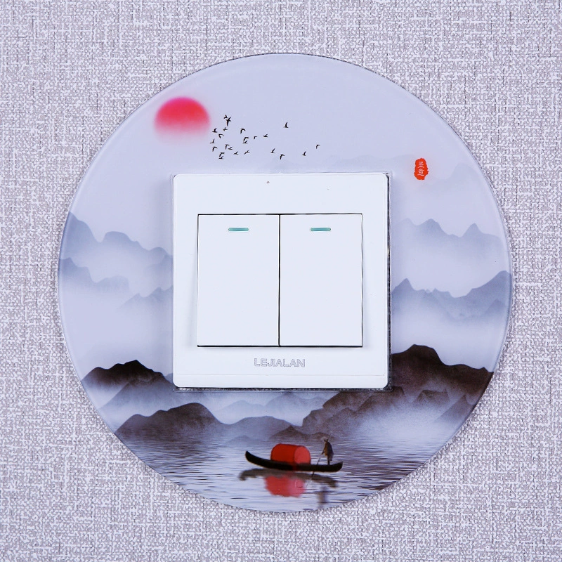 Acrylic switch key on wall, protective case, decorations, creative round jewelry, simple and elegant design